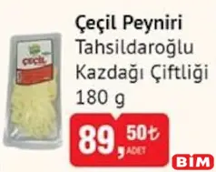 TAHSİLDAROĞLU KAZDAĞI ÇİFTLİĞİ ÇEÇİL PEYNİRİ 180 G fiyat ve kampanya bilgisi